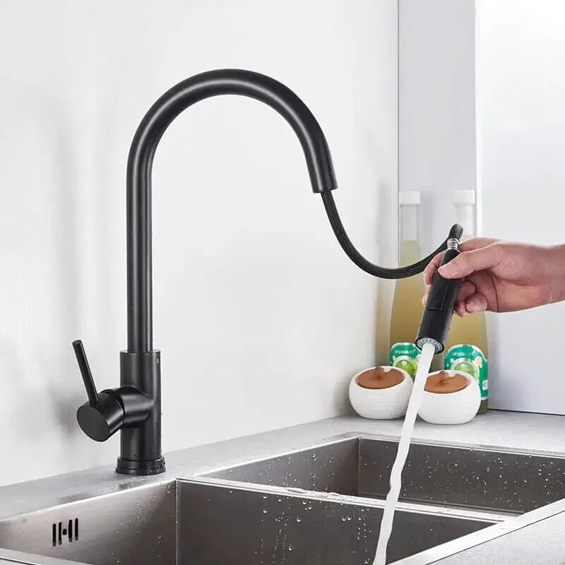 robinet-cuisine-noir-nickel-brosse